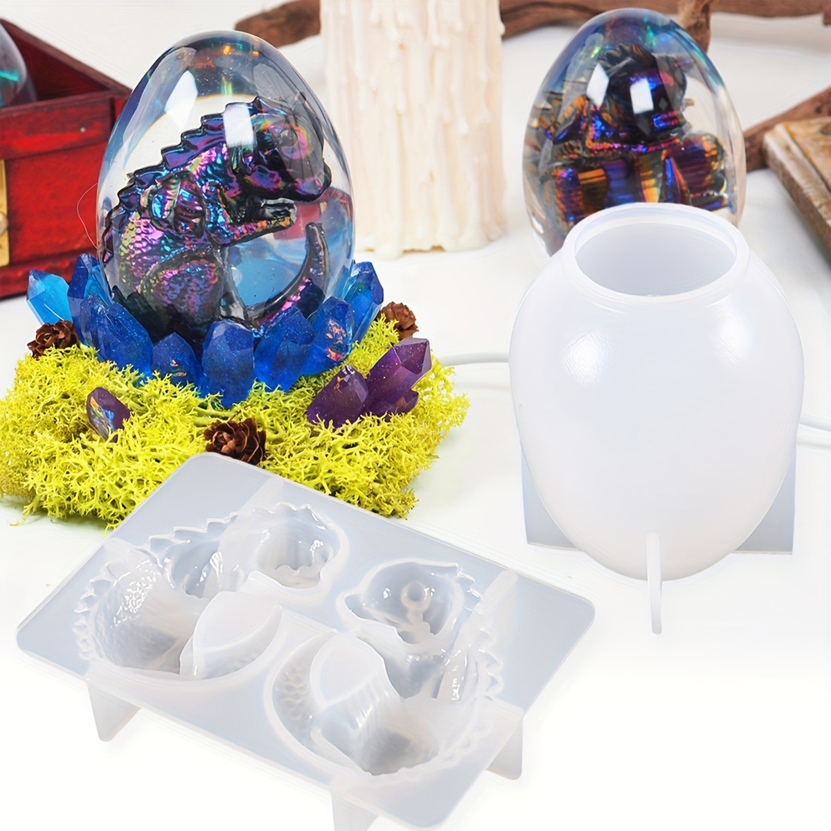 Resin Craft Ideas - Moldes de ovo de dragão de