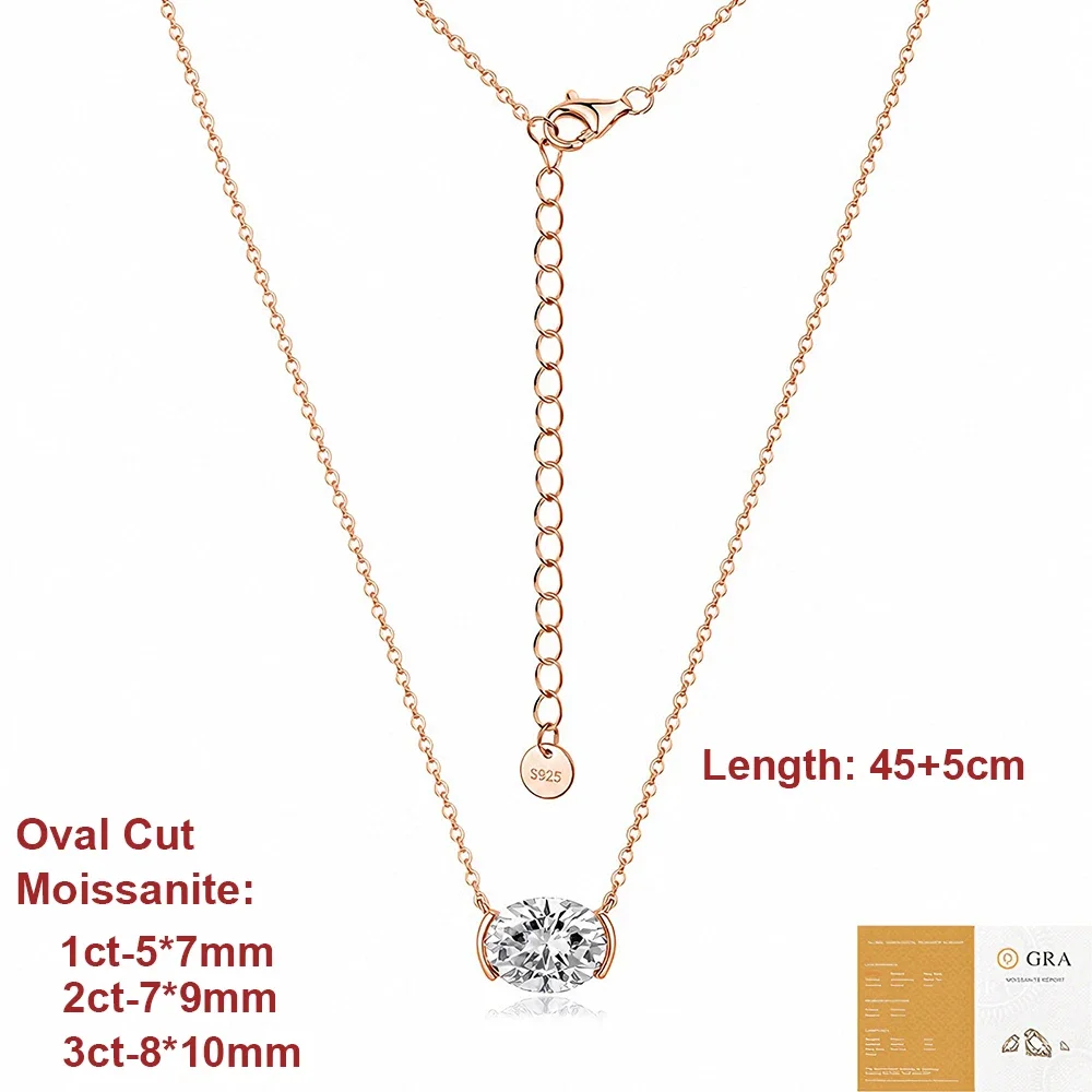 Colar de Moissanite Oval com M - Bezels Set Pendant avaliação e preço